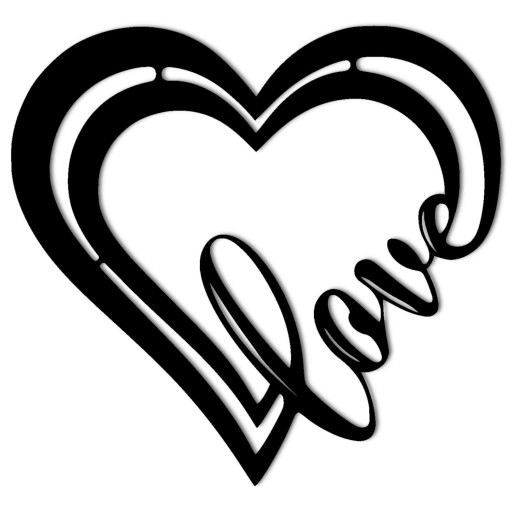 Ozdoba na ścianę do salonu LOVE SERCE serduszko A296 80x75