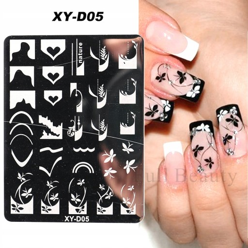 French Nail Art Stamping Plate Geometry Wave