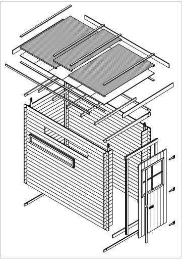 Timbela M306 Деревянный садовый домик - 2,63 м²