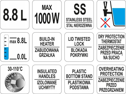 YATO YG-04301 WARNIK PODGRZEWACZ DO WODY 8,8 L