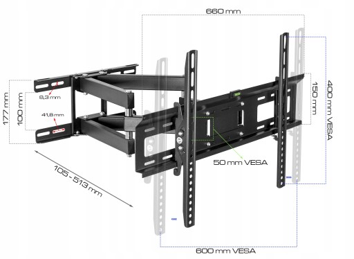КРЕПЛЕНИЕ LIBOX STRONG STRONG ДЛЯ ТЕЛЕВИЗОРА 23–70 ДЮЙМОВ