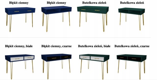 BOTTLE GREEN GLAMOUR письменный стол 120x60, ножки золотые