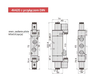 ELEKTROZAWÓR AIRTAC 4V420-15 BG 5/2 BISTABILNY - 1/2 - 24 VDC