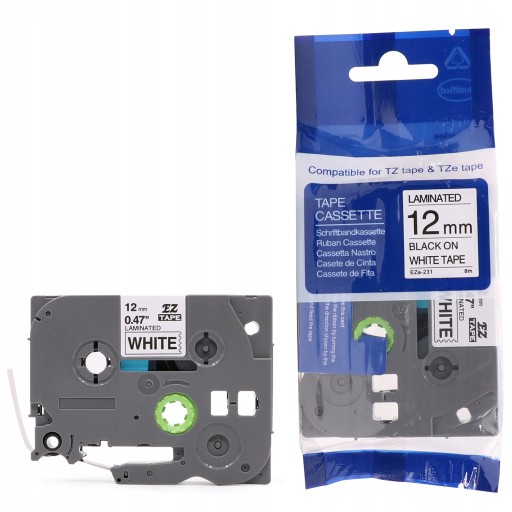 5x Лента для BROTHER TZ231 12 мм белая TZ231 PT-H105