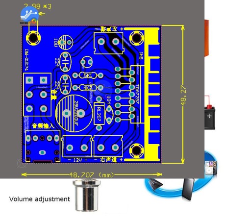 Стереоусилитель музыки 2х15Вт TDA7297