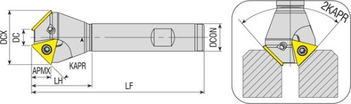 ACM 30° TC 16 D6x20 AKKO Складная зенковка