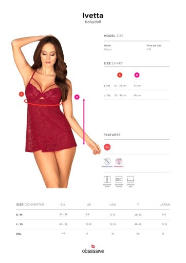 КРУЖЕВНЫЕ Трусики BABYDOLL AND OBSESSIVE IVETTA S/M