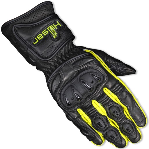 HUSAR ZR RACE fluo SKÓRZANE RĘKAWICE MOTOCYKLOWE