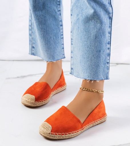 Pomarańczowe espadryle damskie baleriny 8198-P 16991 rozmiar 38