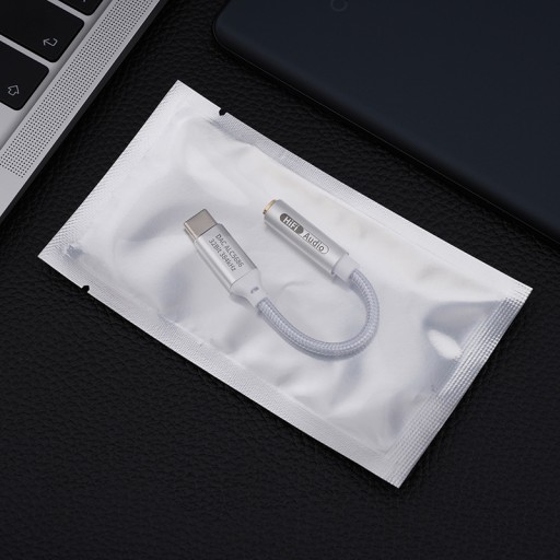 АУДИО АДАПТЕР ЦАП USB-C НА МИНИ-ДЖЕК 3.5 AUX AB136D T2 16 БИТ 48 КГЦ БЕЛЫЙ