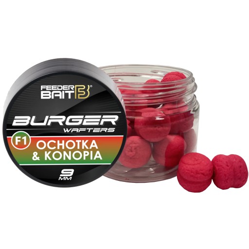 Набор из 10 штук прикормочных приманок BURGER WAFTERS 9 мм Method Feeder