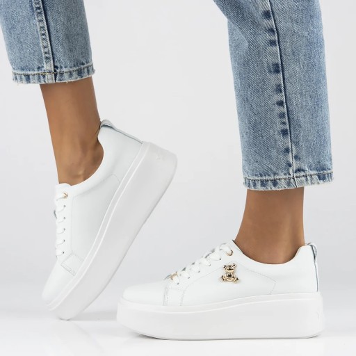 Sneakersy skórzane FILIPPO DP6246/24 WH BIAŁY - 39, Biały