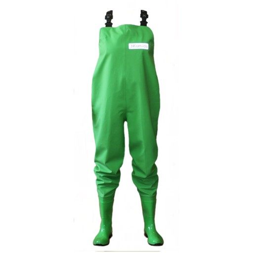 SPODNIOBUTY Wodery damskie zielone 3Kamido, spodnie z kaloszami r. 36