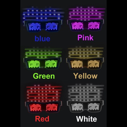 Светодиодные очки с управлением через приложение Bluetooth для DJ-костюмов Raves Display