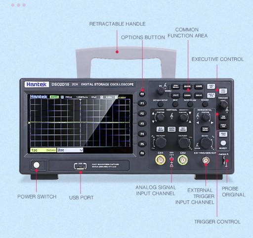 ЦИФРОВОЙ ОСЦИЛЛОСКОП DSO2D10 2х100МГц + GENERA 25МГц