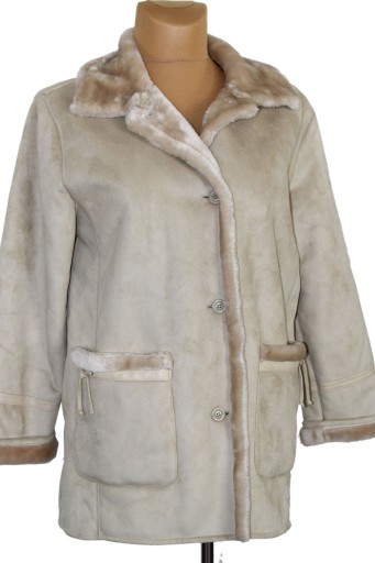 ab9 LEARA Damski Kożuch Kurtka 42/44 XL/XXL