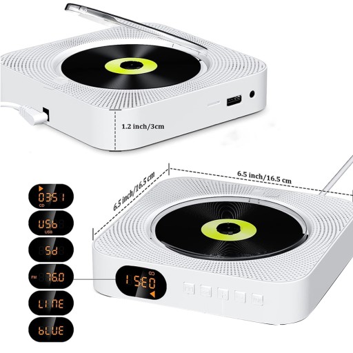 Портативный HiFi CD-плеер FM-радио Bluetooth5.0