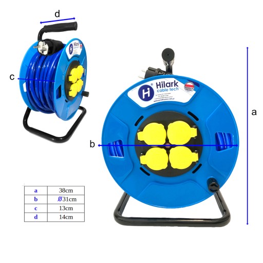 УДЛИНИТЕЛЬ H07BQ-F 3x1,5 1М ПОЛИУРЕТАН, ПРОЧНЫЙ, синий