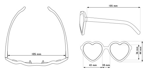 Прохладные синие детские солнцезащитные очки Real Shades Heart от 2 до 4 лет