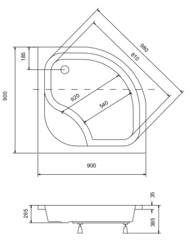 Душевая кабина Funkia полукруглая 90x90 см