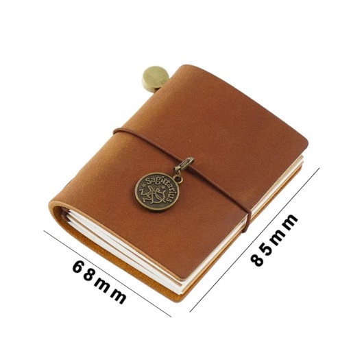 Мини-блокнот Fromthenon Traveler's Notebook с отрывными листами, верхний слой из телячьей кожи