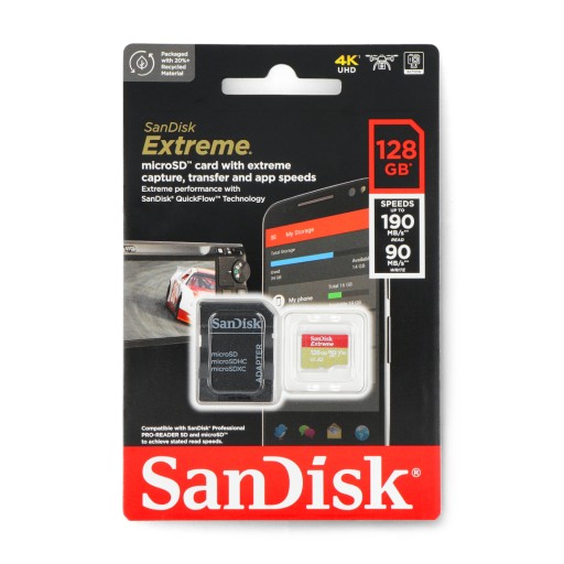 КАРТА ПАМЯТИ MICROSD 128 ГБ FAST EXTREME A2 U3 ДЛЯ КАМЕРЫ КАМЕРЫ СМАРТФОНА