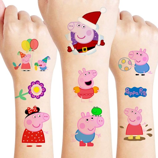 NAJLEPSZE TATUAŻE ZMYWALNE DLA DZIECI DZIECIĘCE ŚWINKA PIG PEPPA WZORY
