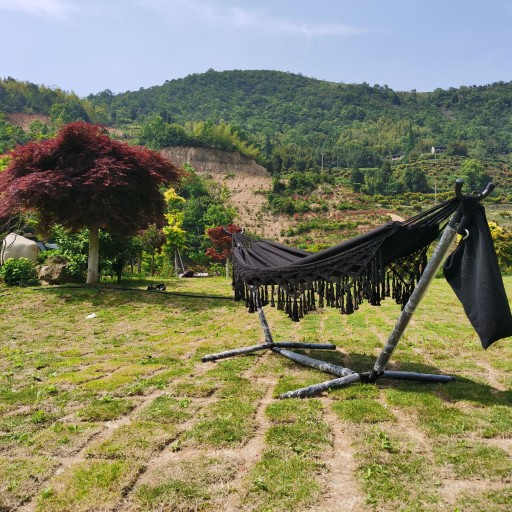Ins Black Fringed Canvas Hammock