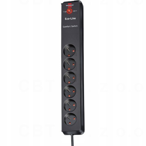 LISTWA ZASILAJĄCA PRZEDŁUŻACZ ECO-LINE COMFORT 6G WYŁĄCZNIK NOŻNY SWITCH