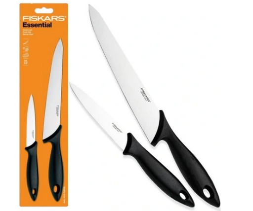 Нож поварской Fiskars Essential, 2 шт. 11 и 21 см.