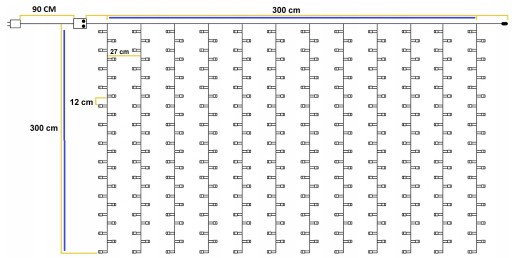 Светодиодный светильник для штор теплого цвета декоративный для окон 3 x 3 м для наружного применения