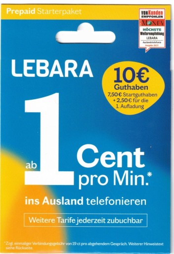 Сим-карта Lebara Германия 10 евро