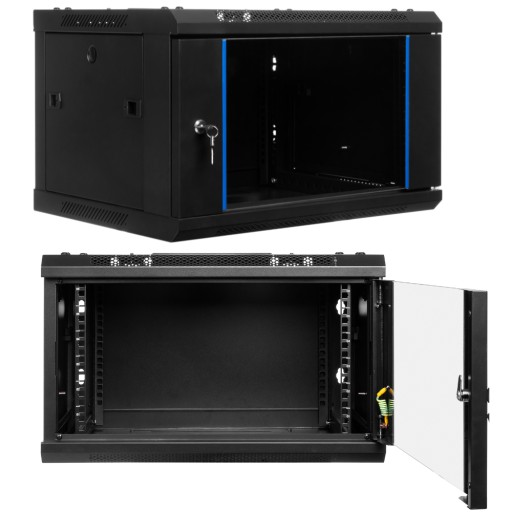 СТЕЧНОЙ ШКАФ 6U 19 ДЮЙМОВ 600X600 ПОДВЕСНОЙ ДЛЯ СБОРКИ + полка + удлинитель.