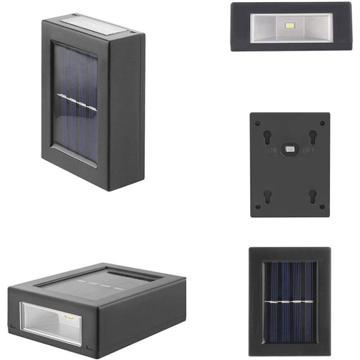 2szt Lampa Solarna Kinkiet Ścienna LED Płot Ścianę