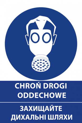Naklejka 20x30 cm CHROŃ DROGI ODDECHOWE PL/UA