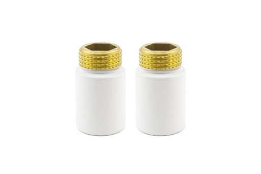 Przedłużka biały mat dł. 30 mm GZ 1/2 x GW1/2 2szt