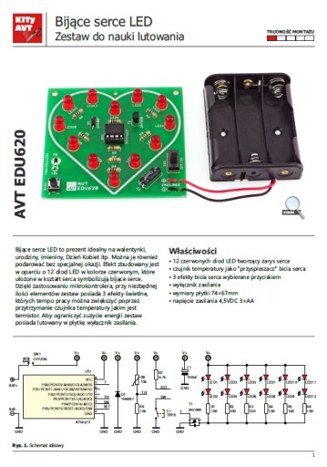 AVTEDU620 Beating heart LED - Набор для обучения пайке своими руками