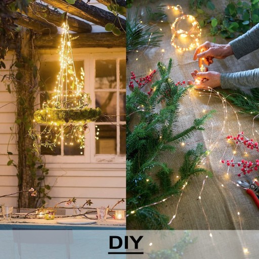 LAMPKI DRUCIKI 200 LED 10 LINI po 2m WŁOSY SOLARNE