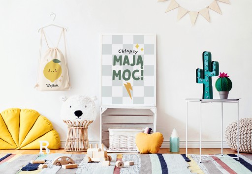 Плакат для мальчика, мальчики, есть сила 30x40 картинок для ретро -комнаты для детей