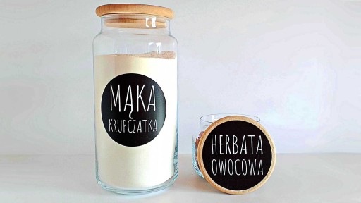 ЭТИКЕТКИ НАКЛЕЙКИ для кухонных банок, 60 шт, черные