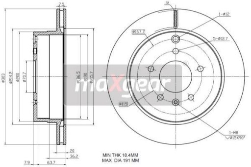 ТОРМОЗНЫЕ ДИСКИ MAXGEAR 19-2370
