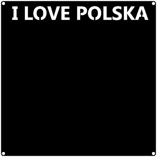 Tablica Metalowa Kwadratowa na MAGNESY TURYSTYCZNE Napis I LOVE POLSKA 30cm