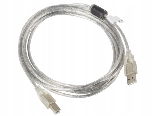 USB 2.0 AM-BM Ферритовый кабель 3 м, прозрачный