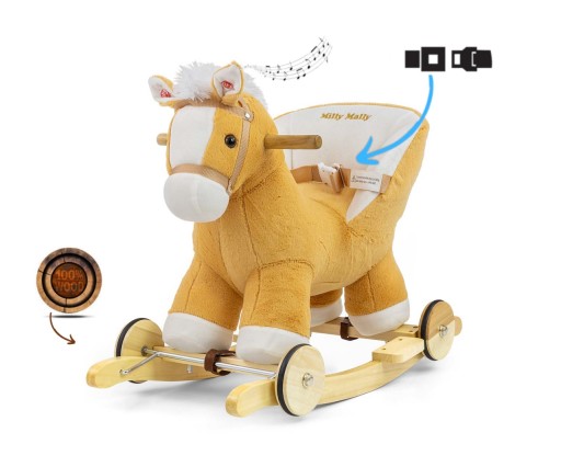 Milly Mally Koń na biegunach/kółkach Polly Light Brown na roczek 12m+