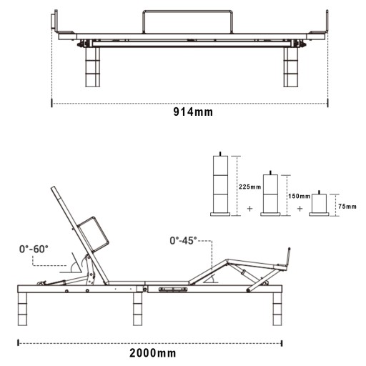 Каркас кровати массажный и регулируемый 90x200 Dozee