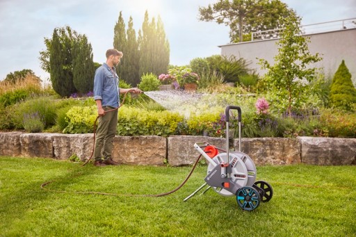 Тележка со шлангом длиной 25 м и фитингами Gardena AquaRoll M Easy Metal Garden