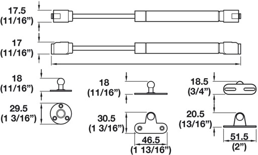 2 x ГАЗОВЫЙ МЕБЕЛЬНЫЙ ПОДЪЕМНИК HAFELE 80N