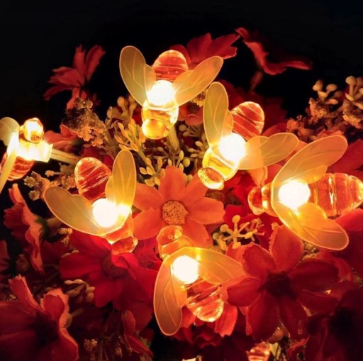 СОЛНЕЧНАЯ Пчелка Гирлянда 20LED струна САД