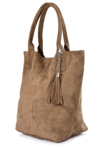 Сумка SHOPPER Итальянская ЗАМШЕВАЯ КОЖА A4 BAG L82 серо-коричневый