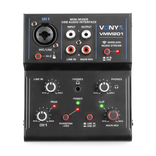 Музыкальный микшер Vonyx с комбинированным разъемом USB/XLR